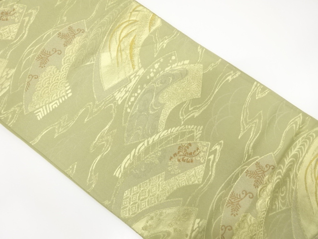 JAPANESE KIMONO / ANTIQUE FUKURO OBI / WOVEN STREAM